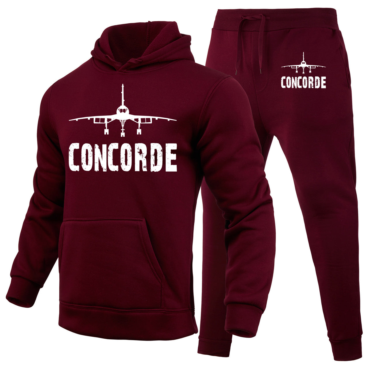 Concorde & Plane Designed Hoodies & Sweatpants Set