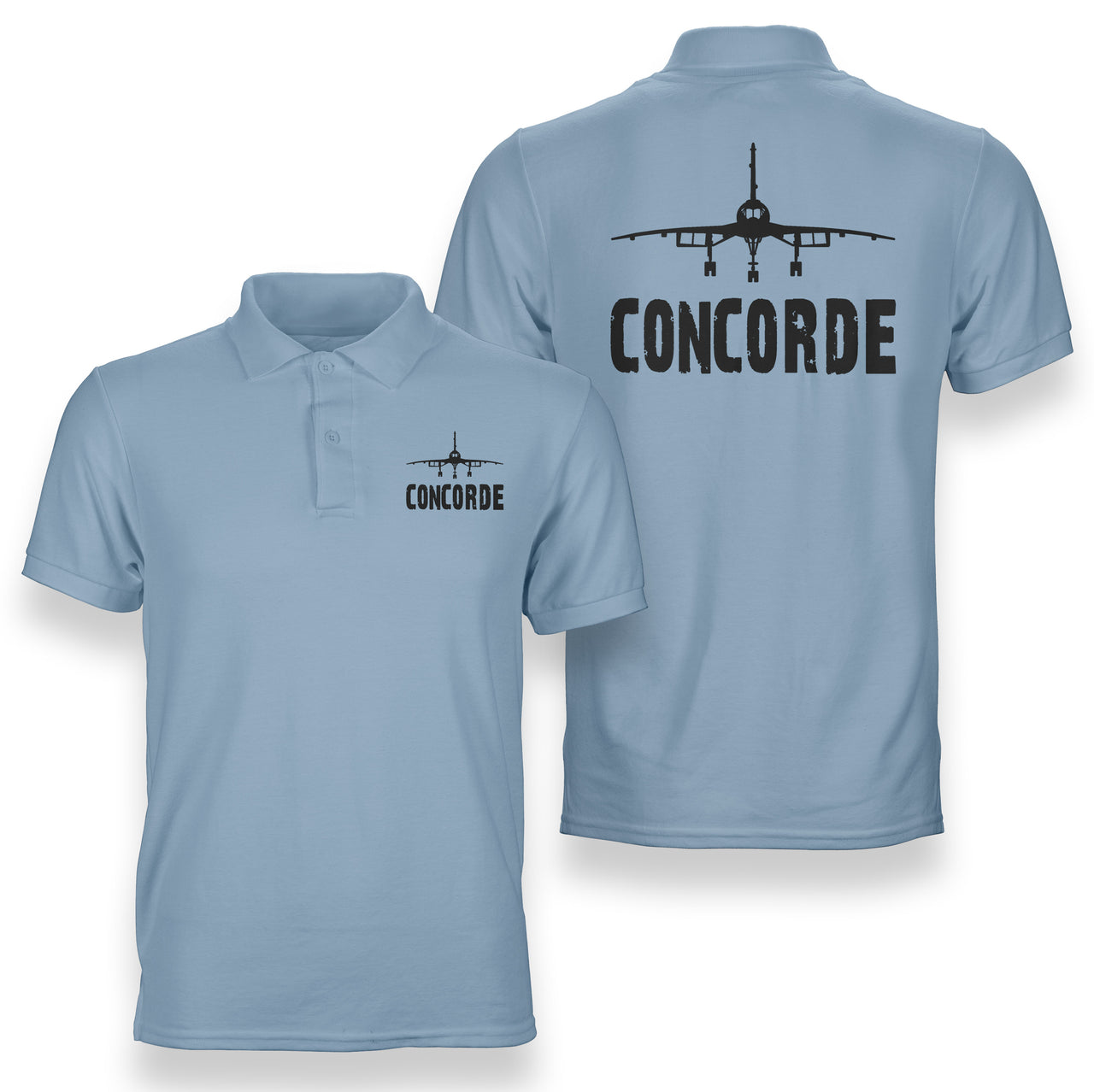 Concorde & Plane Designed Double Side Polo T-Shirts
