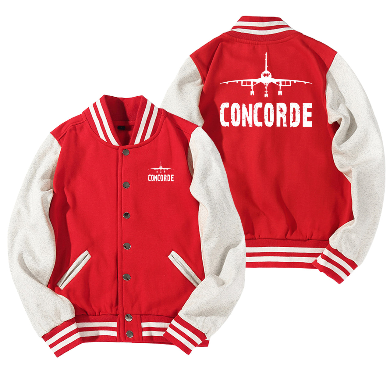 Concorde & Plane Designed Baseball Style Jackets