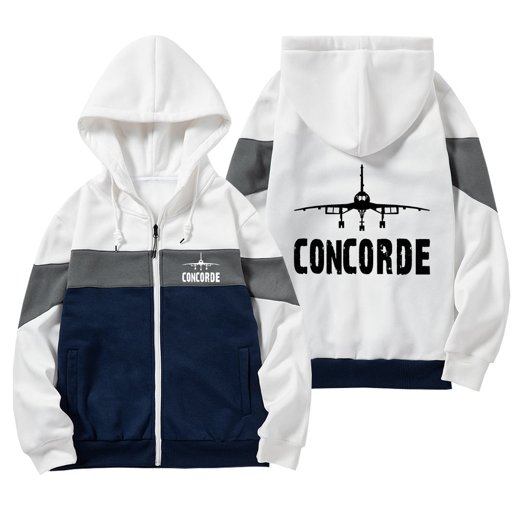 Concorde & Plane Designed Colourful Zipped Hoodies