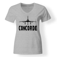 Thumbnail for Concorde & Plane Designed V-Neck T-Shirts