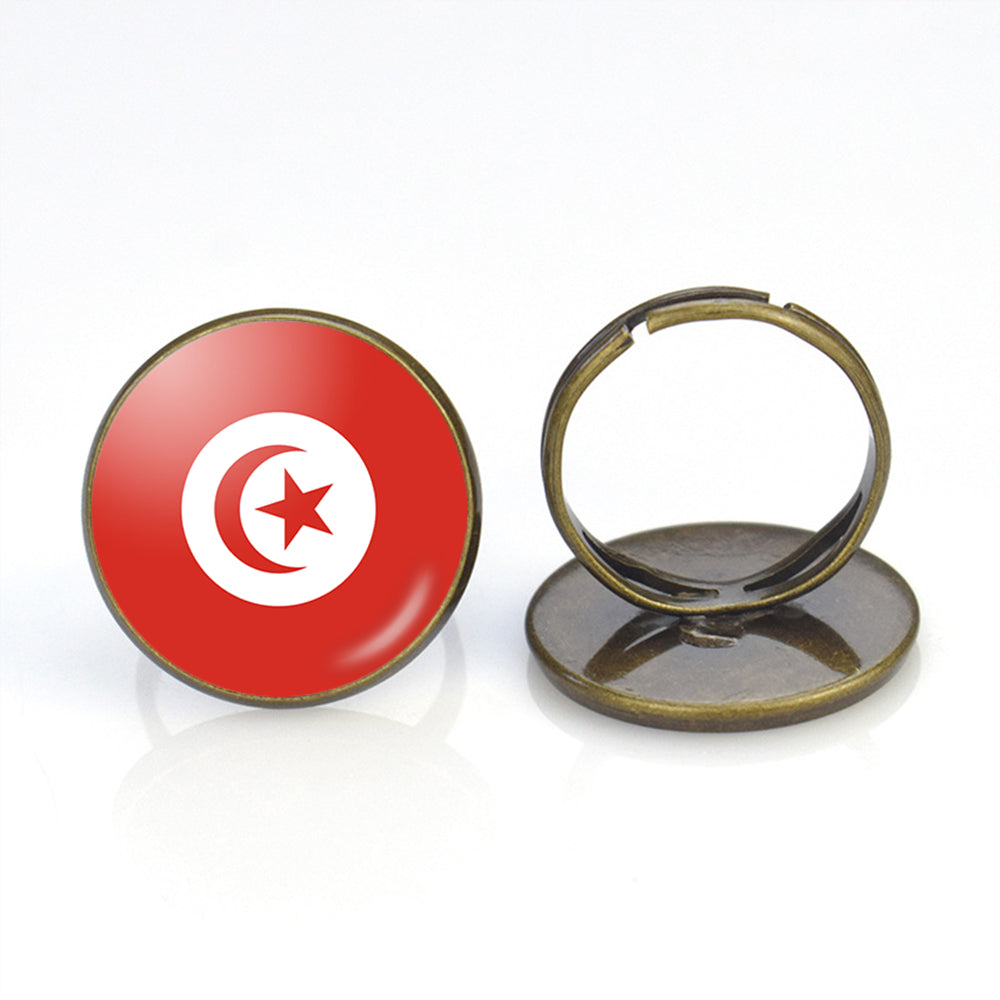 Tunisia Flag Designed Rings