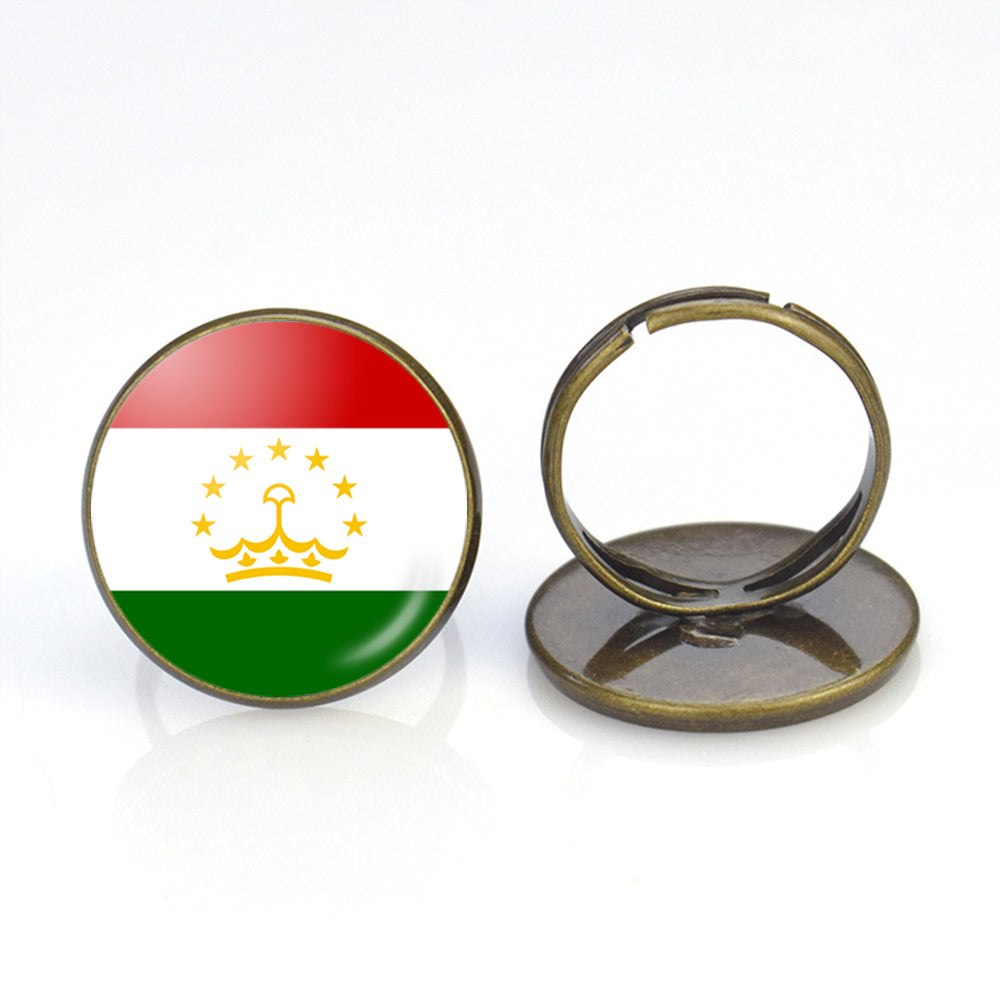 Tajikistan Flag Designed Rings