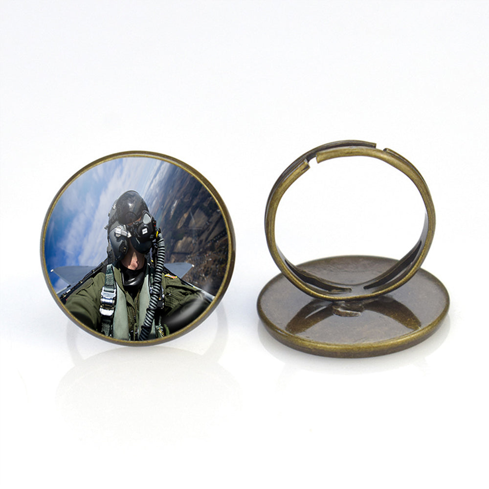 Amazing Military Pilot Selfie Designed Rings