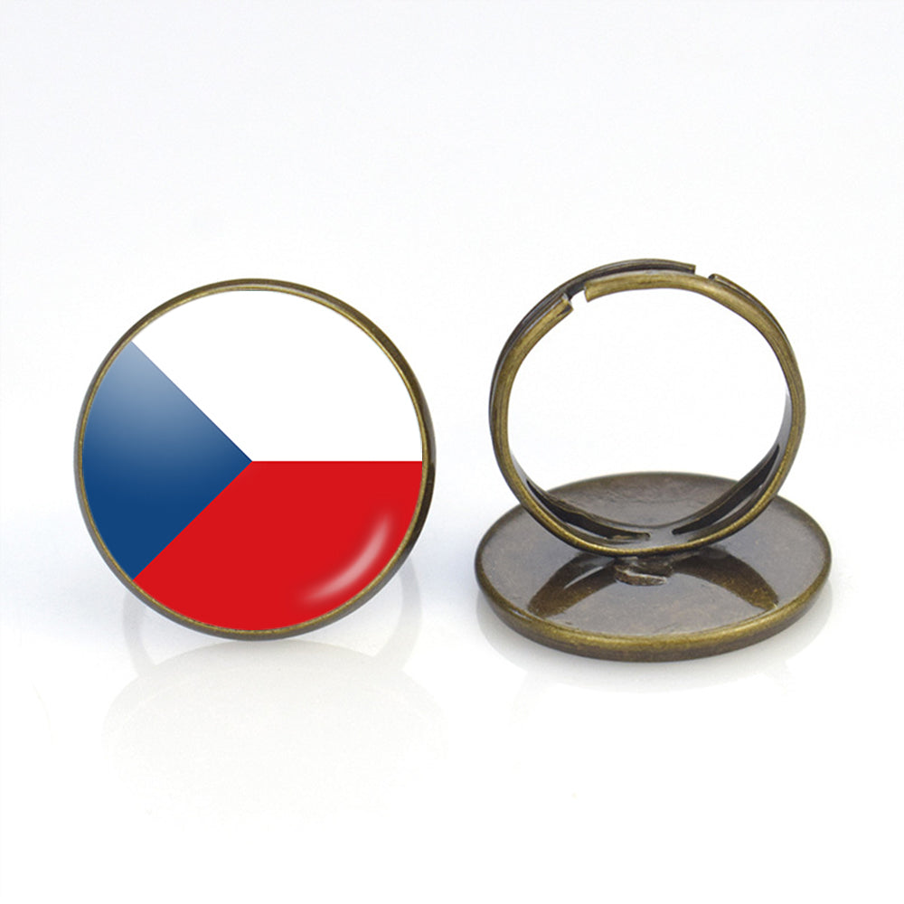 Czech Republic Flag Designed Rings