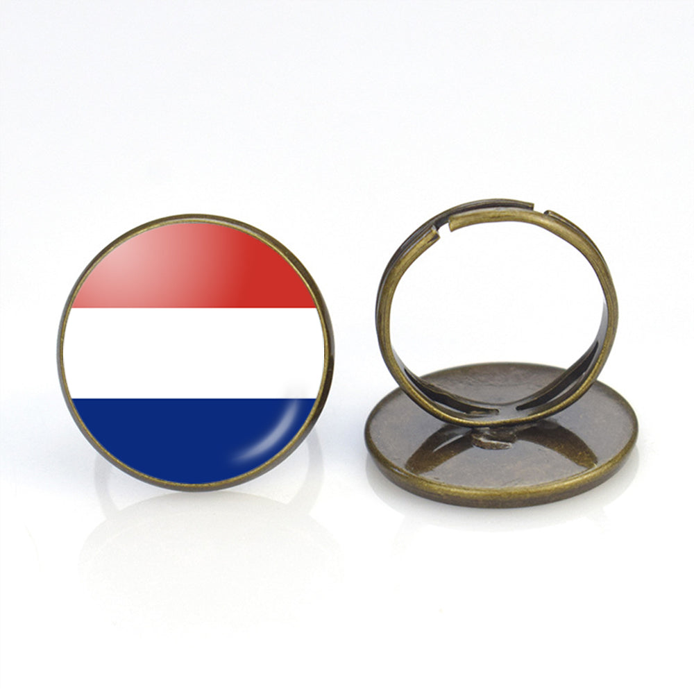 Netherlands Flag Designed Rings