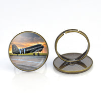 Thumbnail for Old Airplane Parked During Sunset Designed Rings