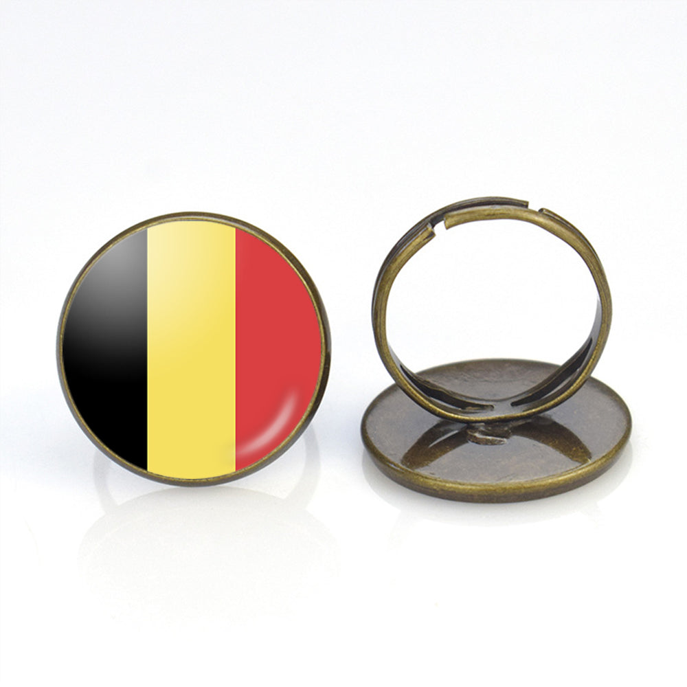 Belgium Flag Designed Rings
