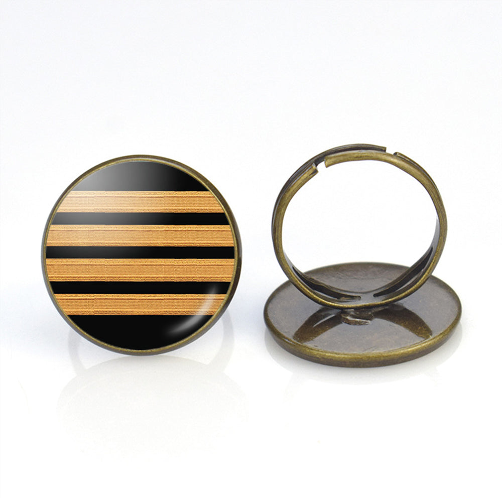 Pilot Epaulette 4 Lines Designed Rings