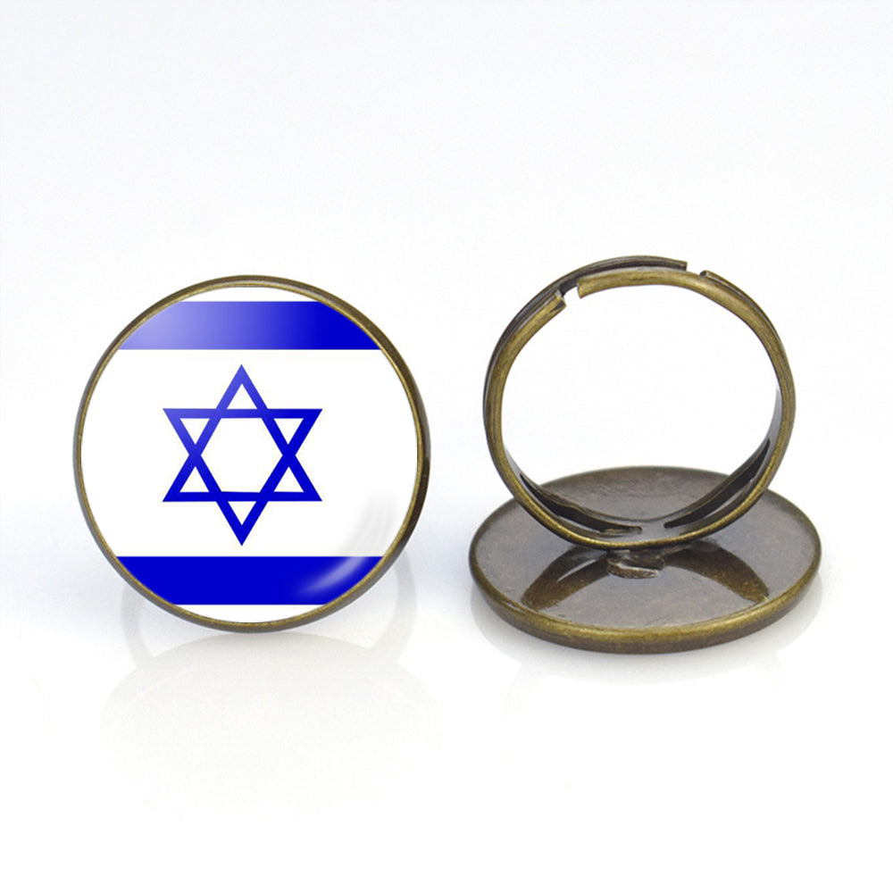 Israel Flag Designed Rings