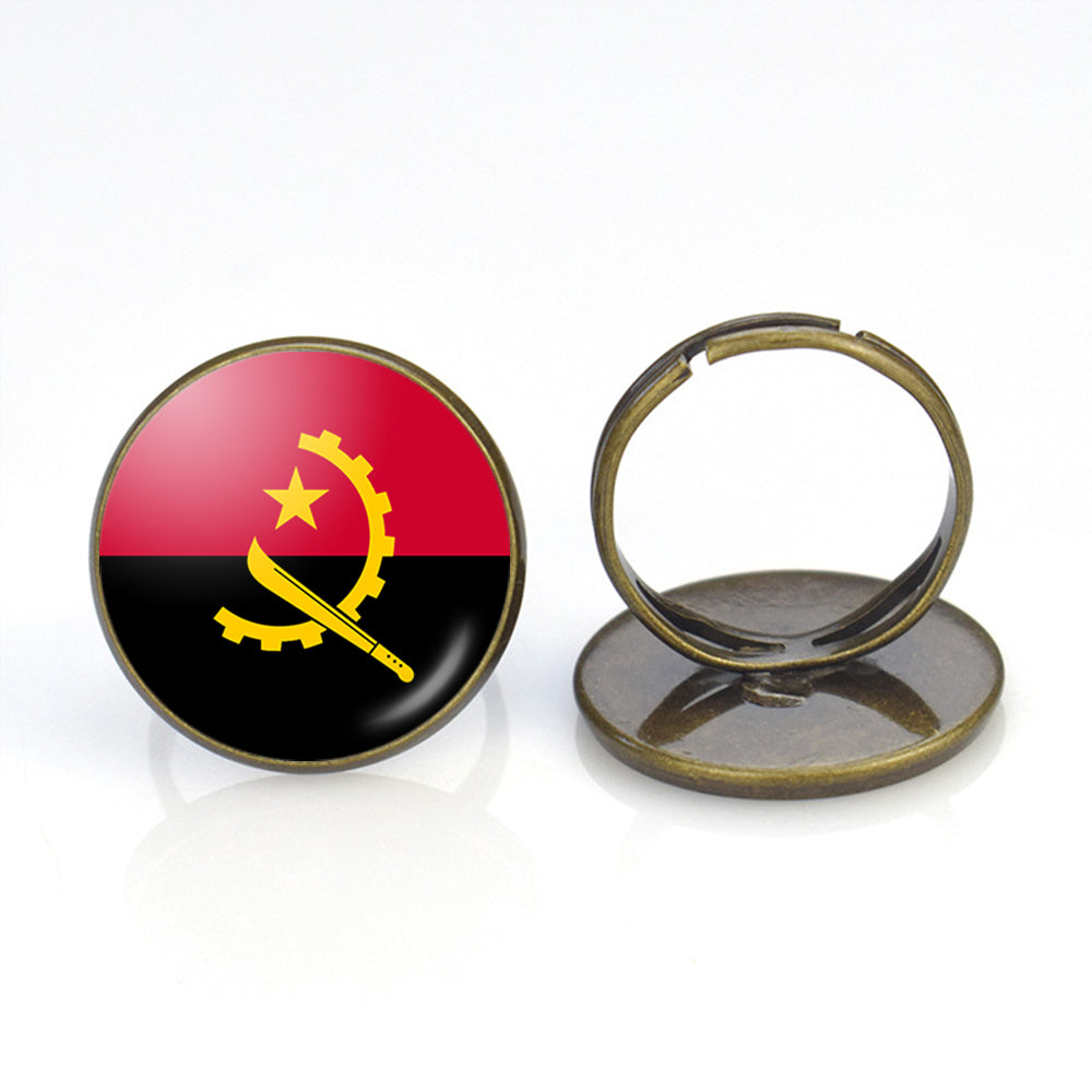Angola Flag Designed Rings