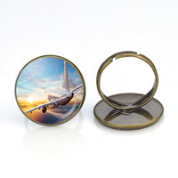 Thumbnail for Airliner Jet Cruising over Clouds Designed Rings