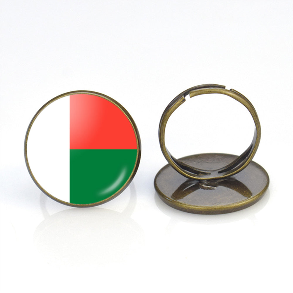 Madagascar Flag Designed Rings