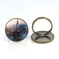 Thumbnail for Amazing City View from Helicopter Cockpit Designed Rings
