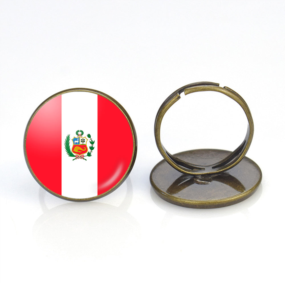 Peru Flag Designed Rings