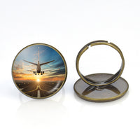 Thumbnail for Airplane over Runway Towards the Sunrise Designed Rings