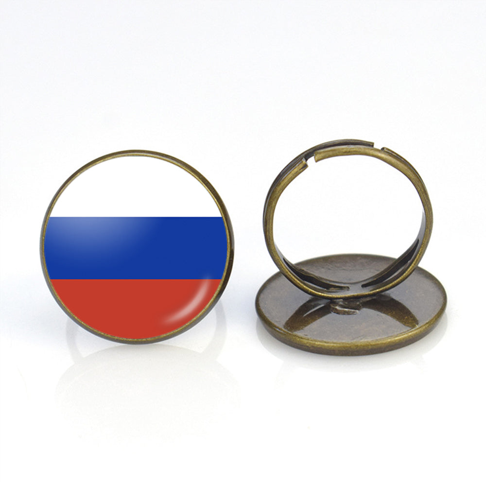 Russia Flag Designed Rings