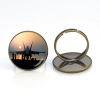 Thumbnail for Military Jet During Sunset Designed Rings