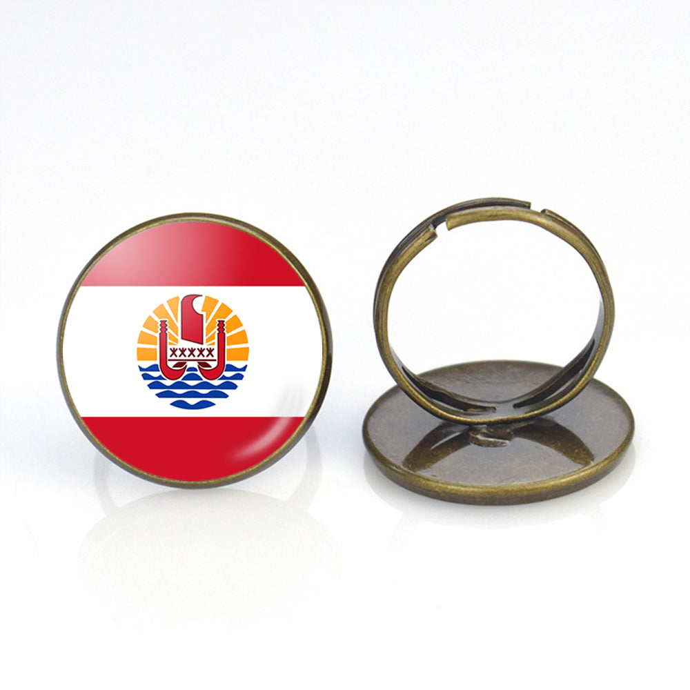 French Polynesia Flag Designed Rings