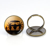 Thumbnail for Military Plane at Sunset Designed Rings