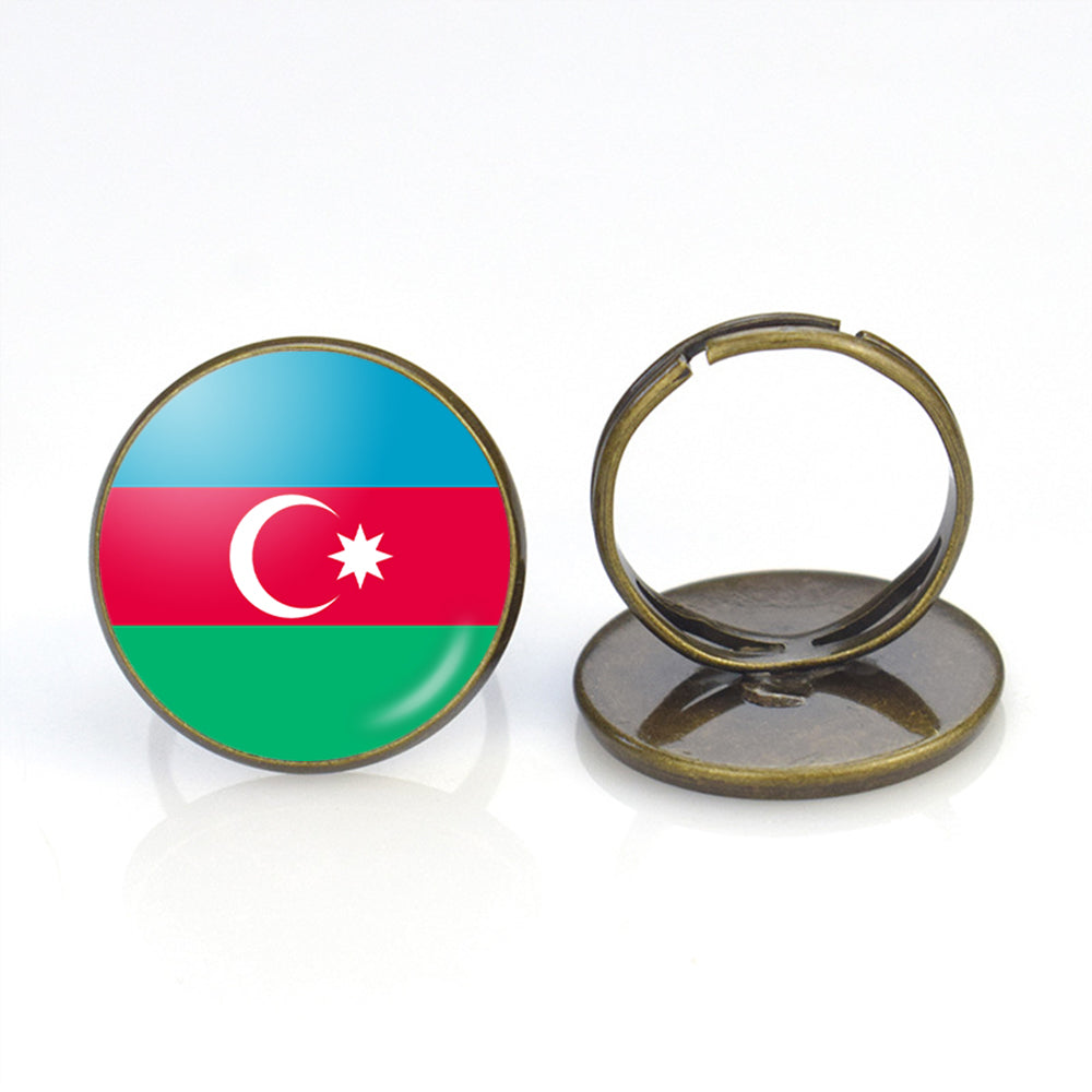 Azerbaijan Flag Designed Rings