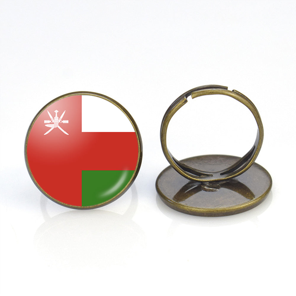 Oman Flag Designed Rings