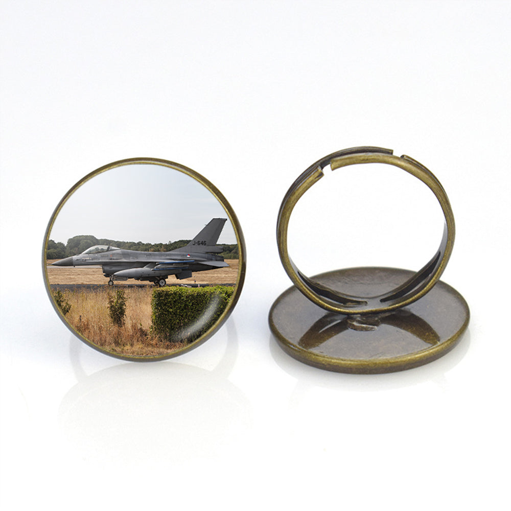 Fighter Jet 16 From Side Designed Rings