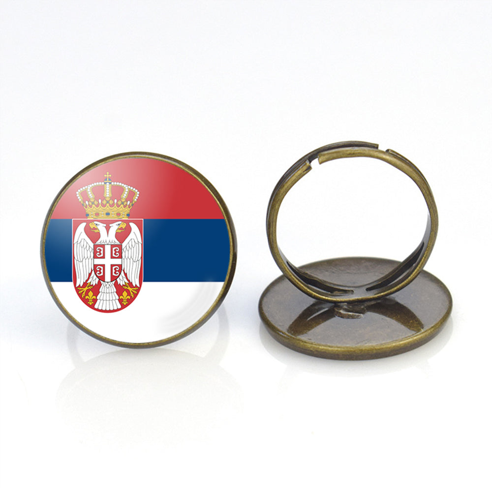 Serbia Flag Designed Rings