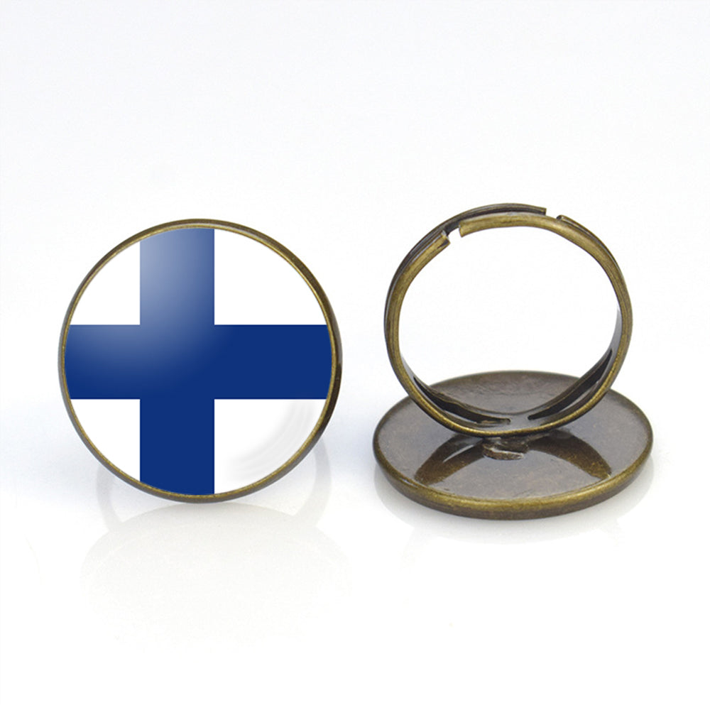 Finland Flag Designed Rings