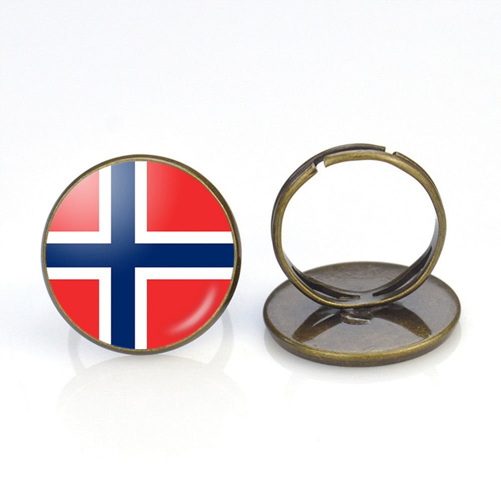 Norway Flag Designed Rings