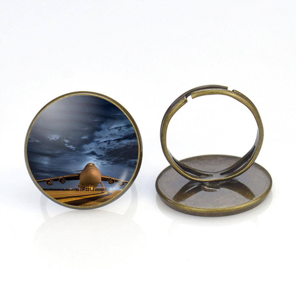 Amazing Military Aircraft at Night Designed Rings