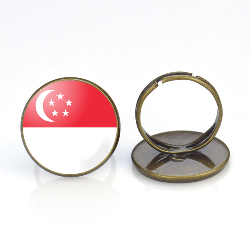 Singapore Flag Designed Rings