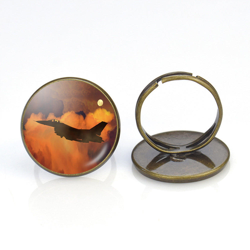 Departing Fighter Jet 16 Designed Rings