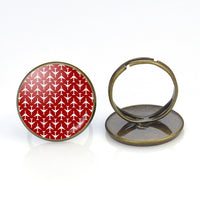 Thumbnail for Perfectly Sized Seamless Airplanes Red Designed Rings