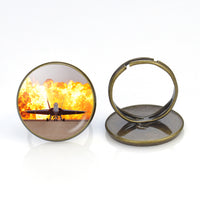 Thumbnail for Face to Face with Air Force Jet & Flames Designed Rings