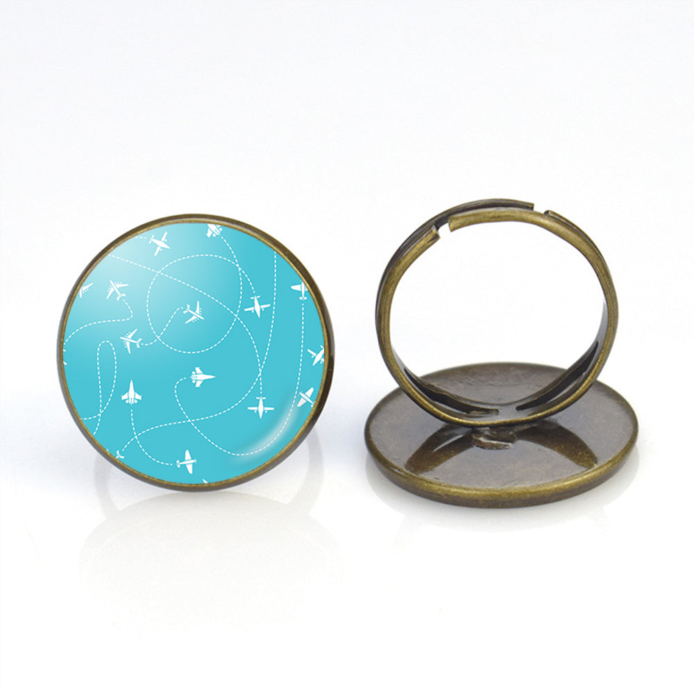 Travel The The World By Plane Designed Rings