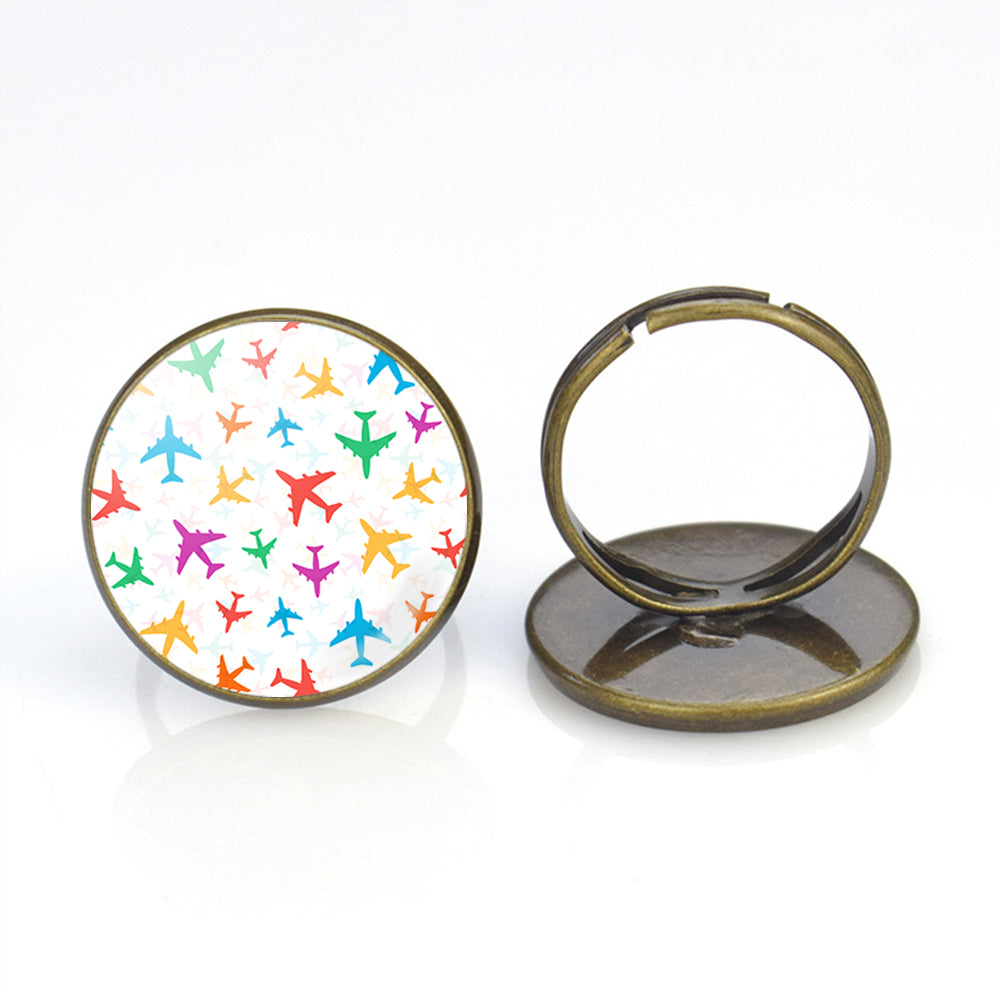 Cheerful Seamless Airplanes Designed Rings