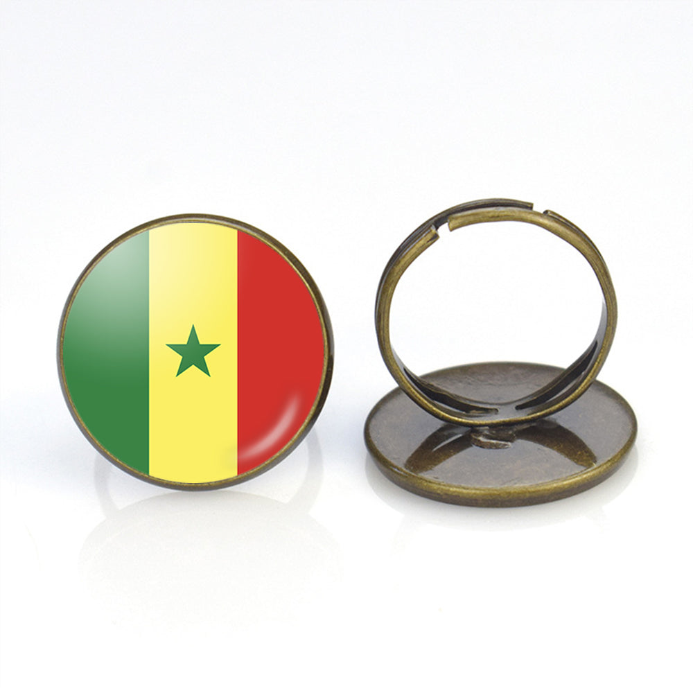 Senegal Flag Designed Rings