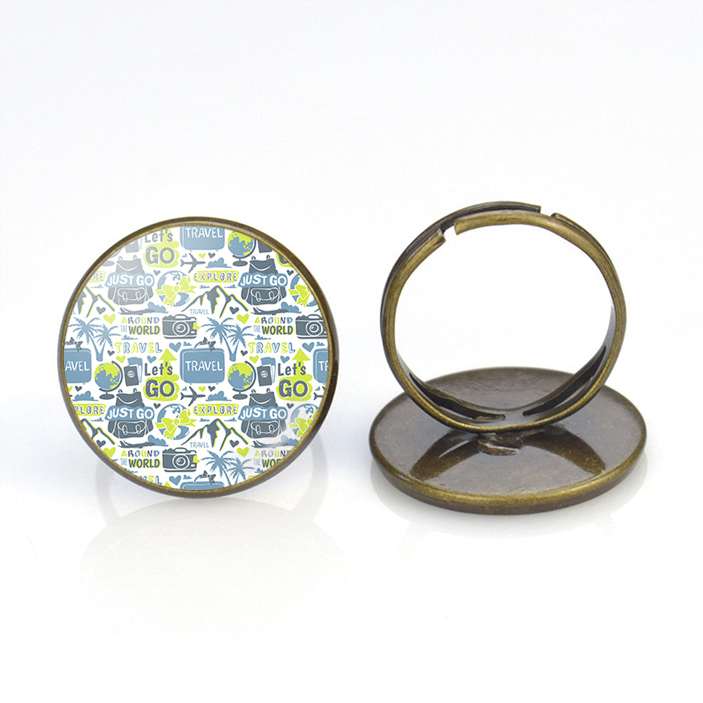Motivational Travel Badges Designed Rings