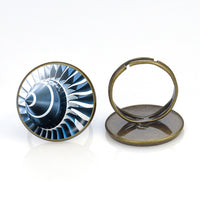 Thumbnail for Blue Toned Super Jet Engine Blades Closeup Designed Rings