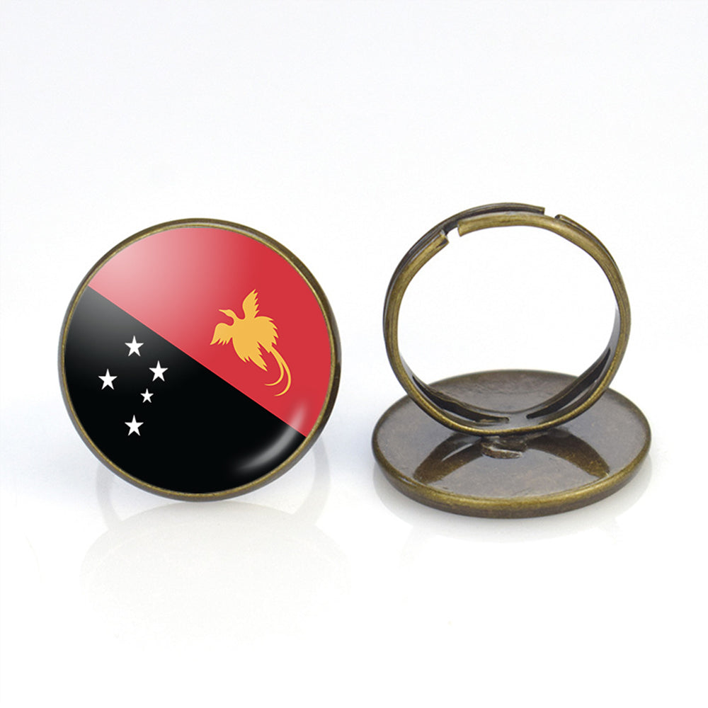 Papua New Guinea Flag Designed Rings