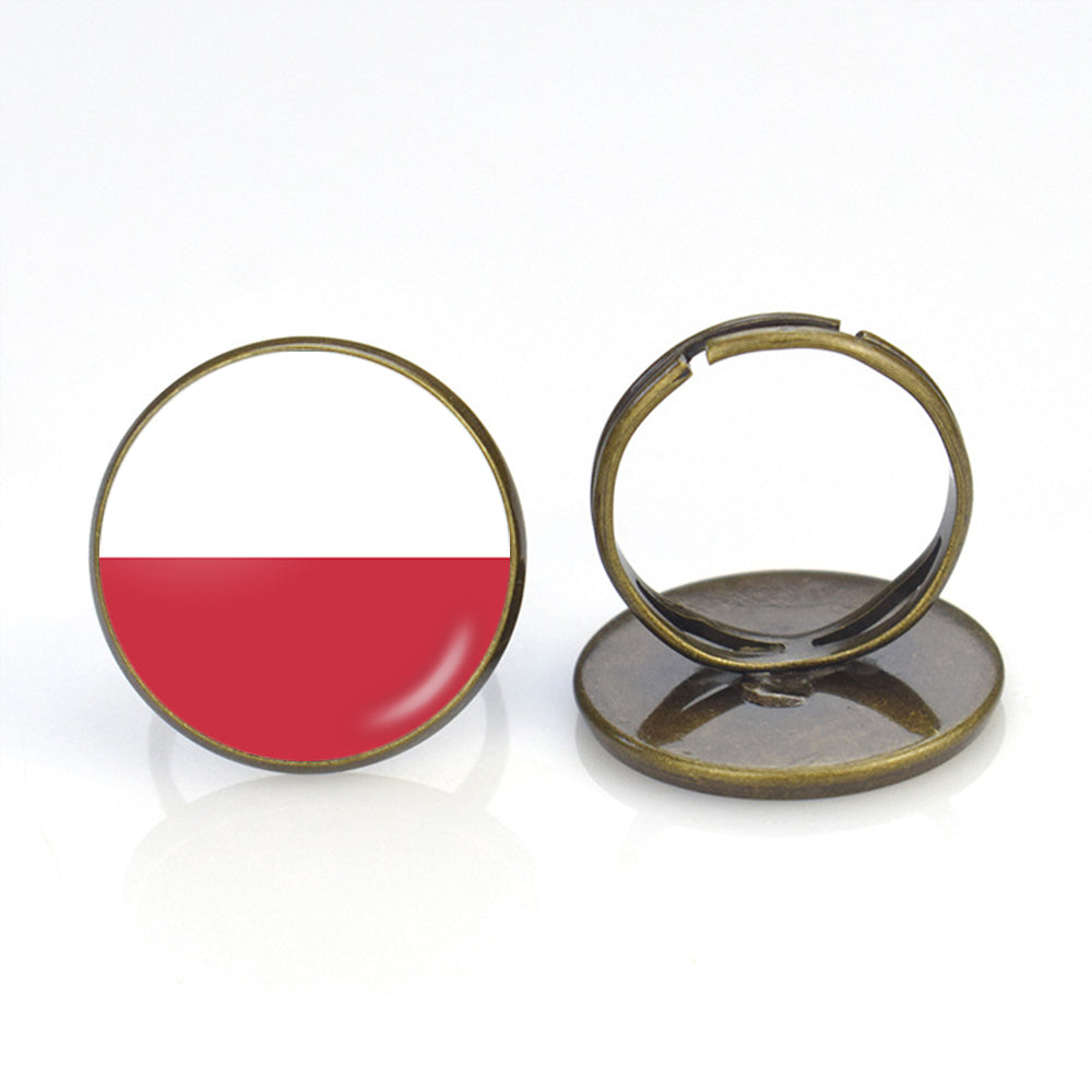 Poland Flag Designed Rings