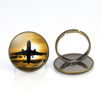 Thumbnail for Departing Passanger Jet During Sunset Designed Rings