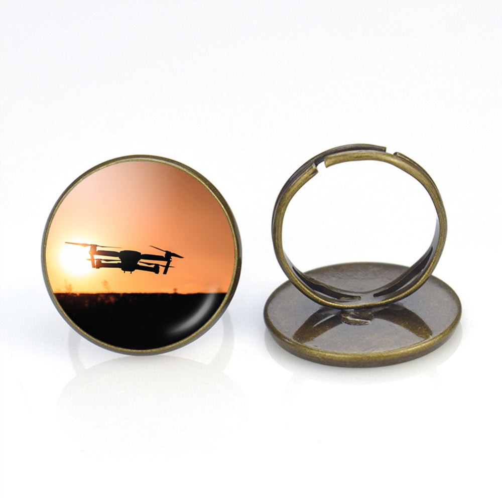 Amazing Drone in Sunset Designed Rings