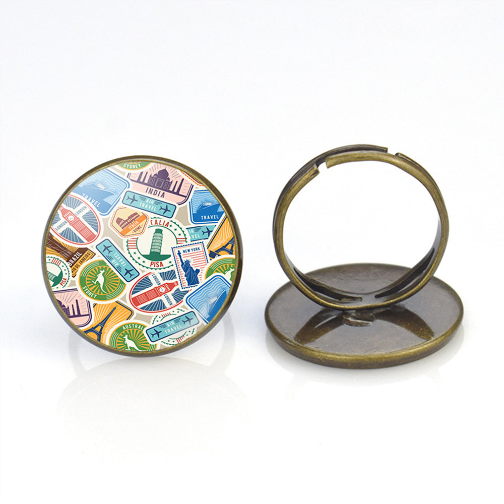 Travel Stickers Designed Rings