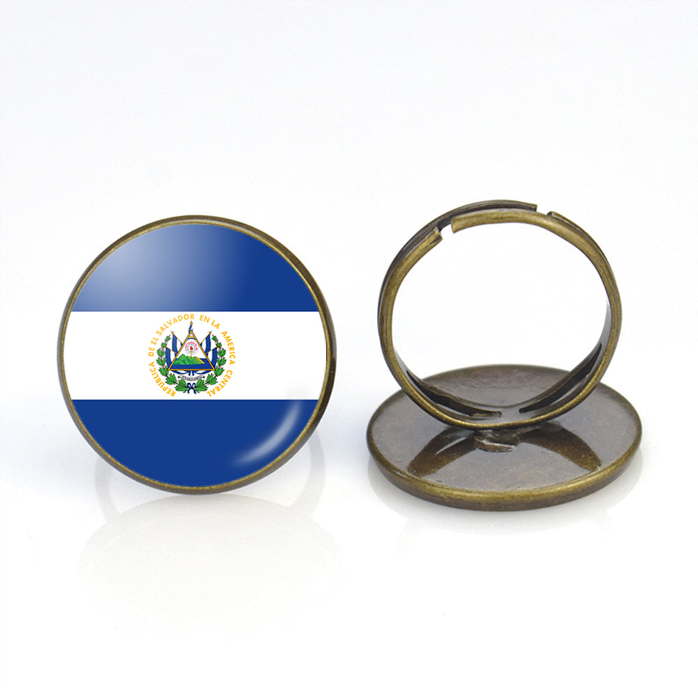 El Salvador Flag Designed Rings