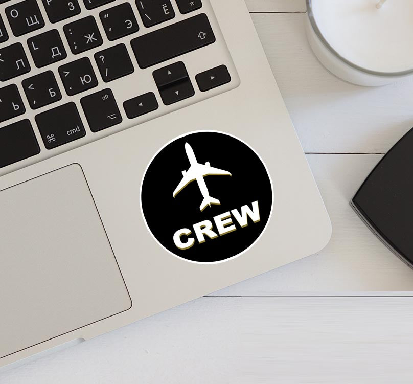 Crew & Circle (Black) Designed Stickers