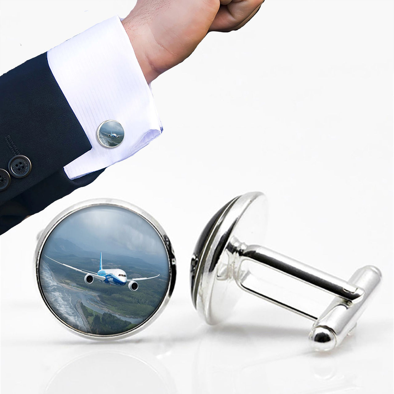 Cruising Boeing 787 Designed Cuff Links