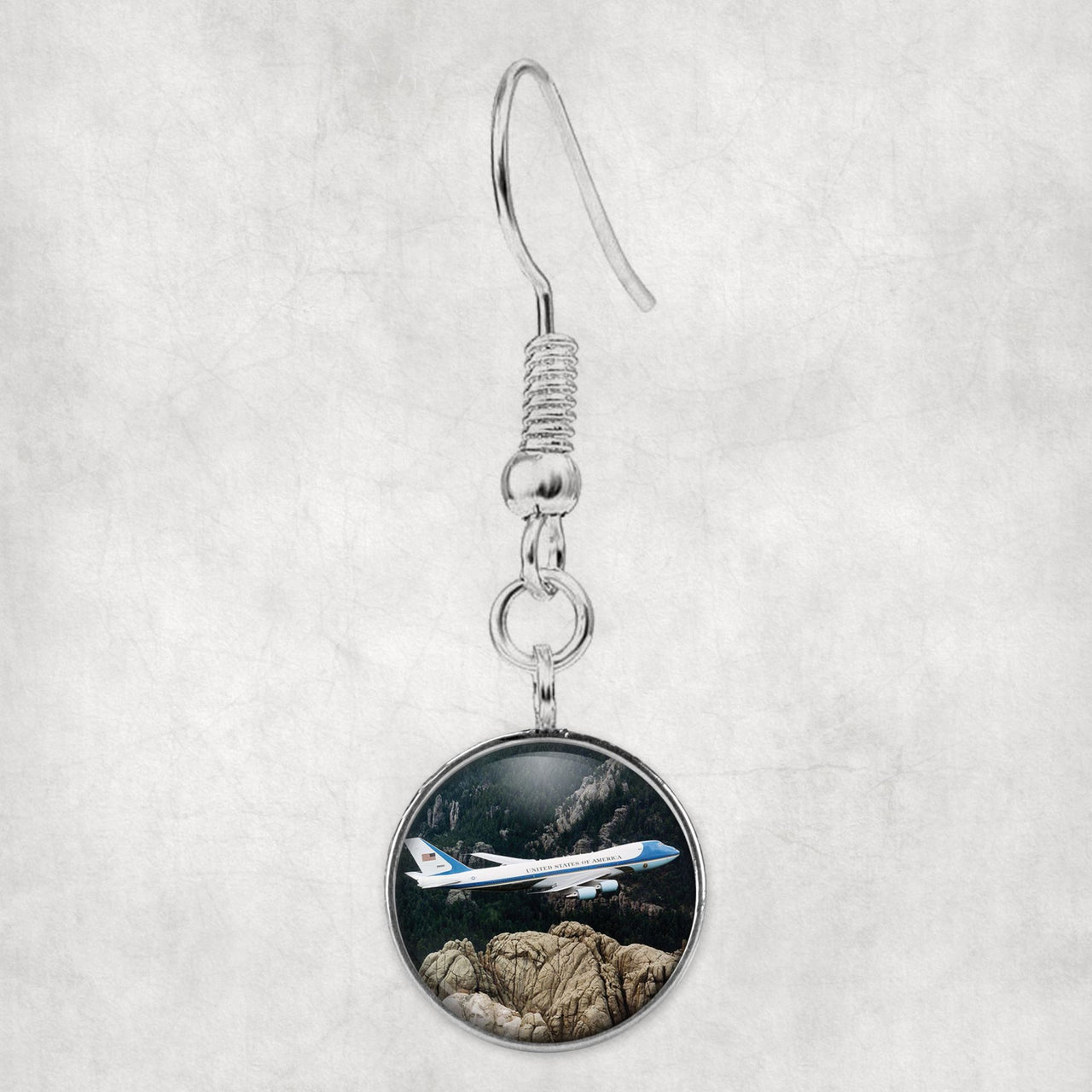 Cruising United States of America Boeing 747 Printed Pillows Designed Earrings