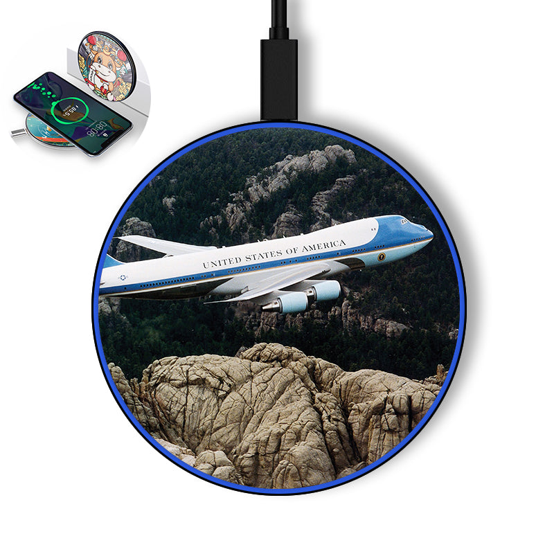 Cruising United States of America Boeing 747 Printed Pillows Designed Wireless Chargers